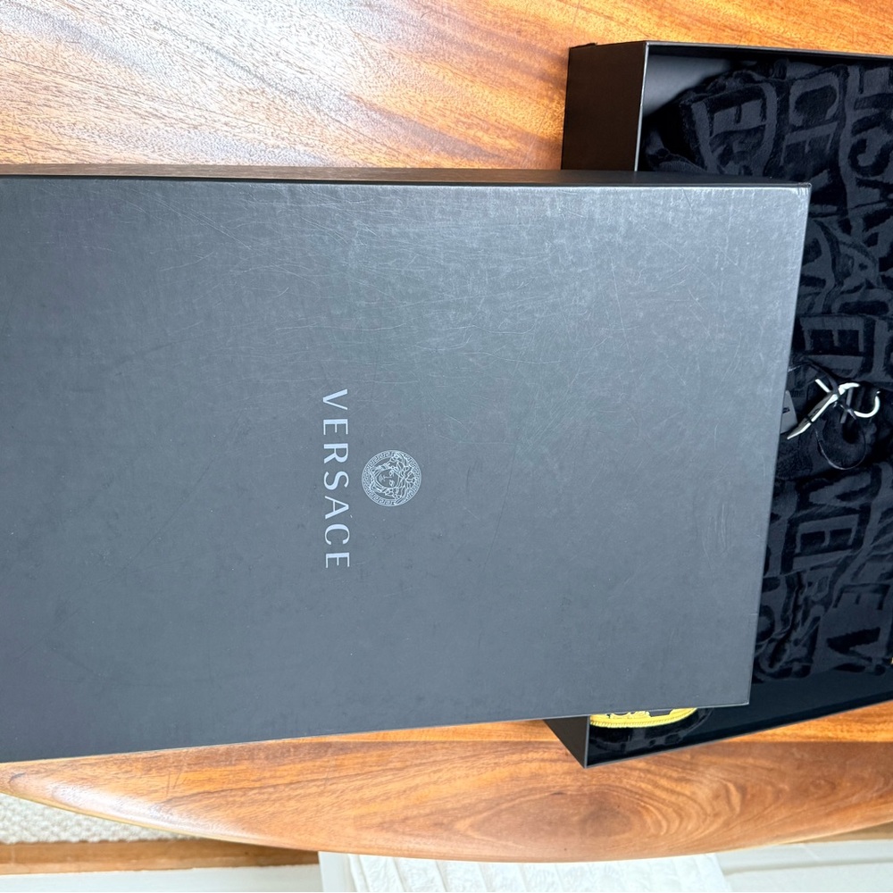 NWT in Versace Box…Black Robe with belt tags on,Gold Detailing baroque brand new